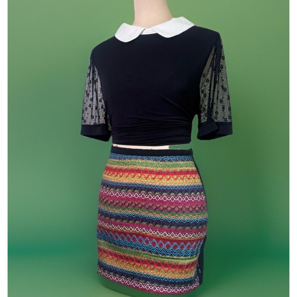 SKHOOP Mini Skirt Multicolor Scandanavian Gorpcore Outdoor Apres Ski | Fair Isle